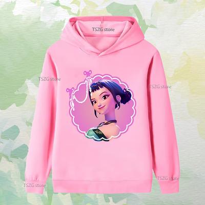 Autumn Single Fun Printed Girl Group Fashion Boy Girl  Casual Comfortable Warm Hooded Sweatshirt Children Long Sleeved Clothing