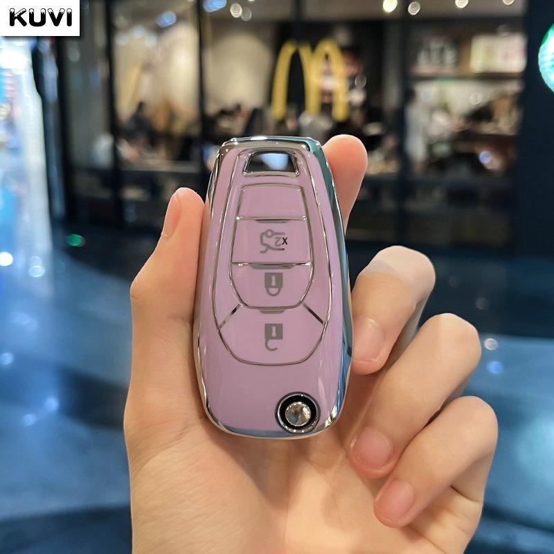 

For Chevrolet Cruze Aveo 2014 Car Flip 3 Button Tpu Key Case Protective Cover Holder Fob Keychain