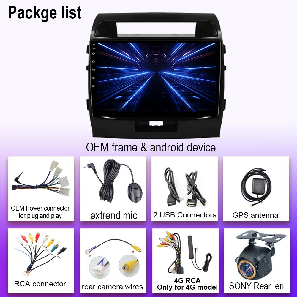 For Toyota Land Cruiser 11 200 2007-2015 Android 14 Wireless Carplay Radio Stereo GPS 5GWIFI Navigation Multimedia No 2din DVD