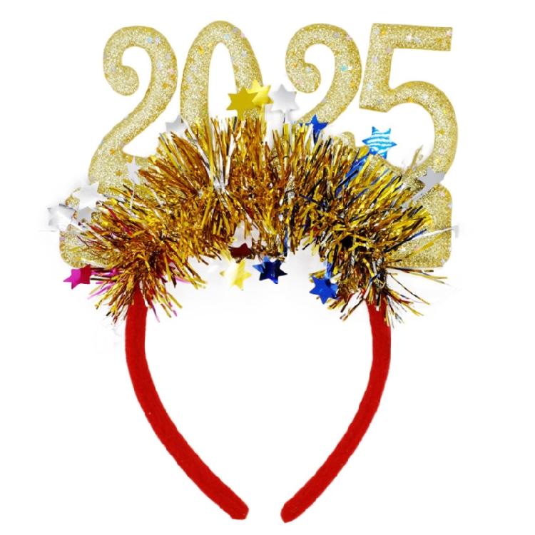 

2025 Headband Festive Hair Accessory Adds Charm to Your New Year s Outfit Fashionable Headwear for Various Occasion золотий