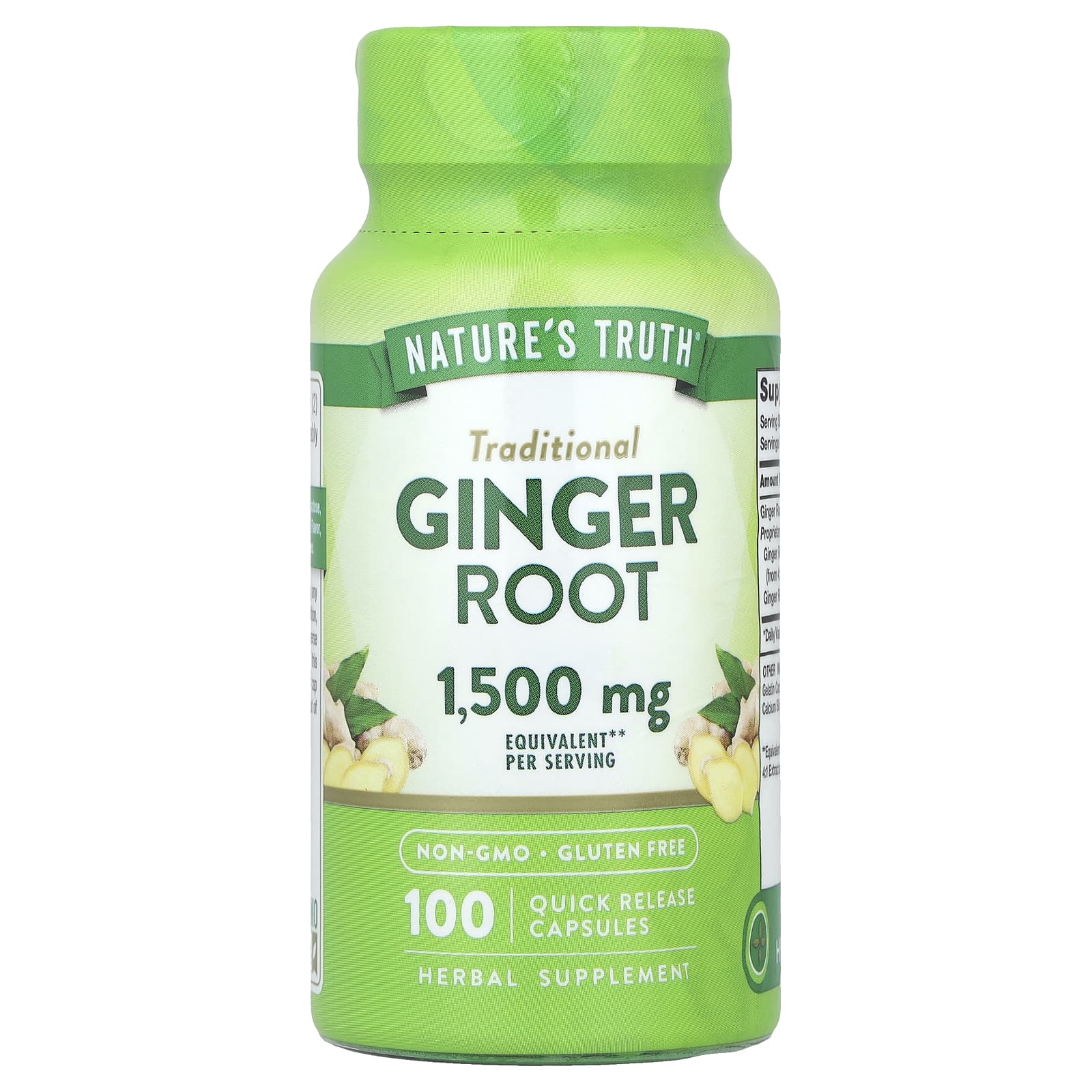 

Nature S Truth, Ginger Root, 1,500Mg, 100 Rapid Release Capsules (750Mg per Capsule)