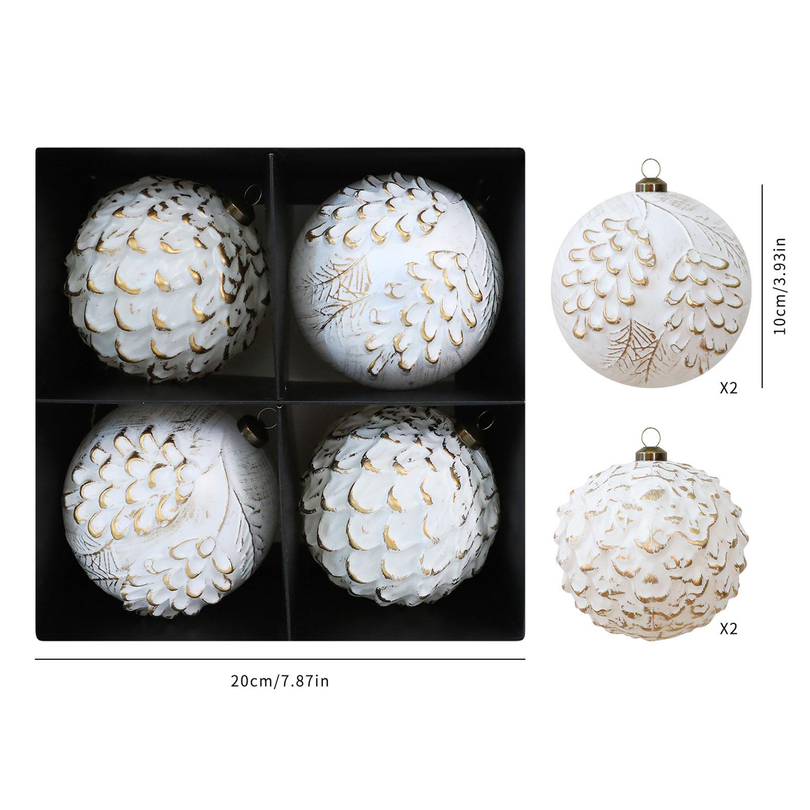 

10СМ/4ШТ Антикварное украшение в виде рождественского шара, Украшение для рождественской елки, Подвесное украшение для окна отеля One Size белый