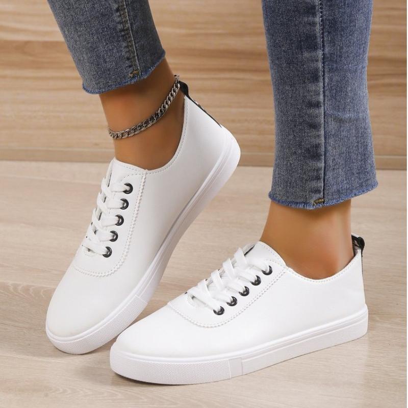 

Модные женские кроссовки из вулканизированной кожи весна-осень дышащие туфли на плоской подошве однотонные сетчатые туфли для молодых женщин повседневные белые туфли 42 белый