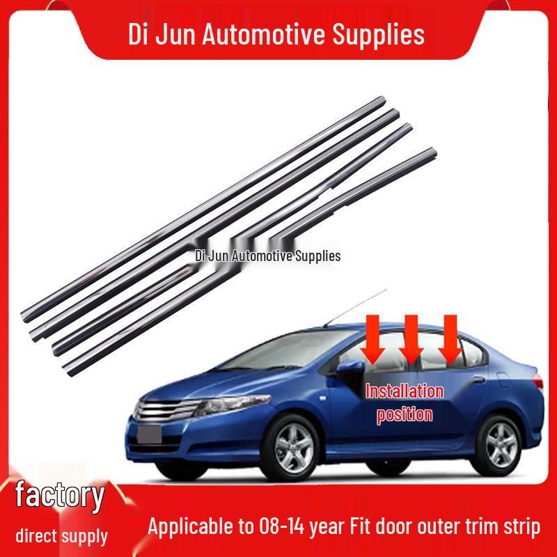 Honda City (08-14) Bright Window Trim & Door Seal Kit Left Front Door
