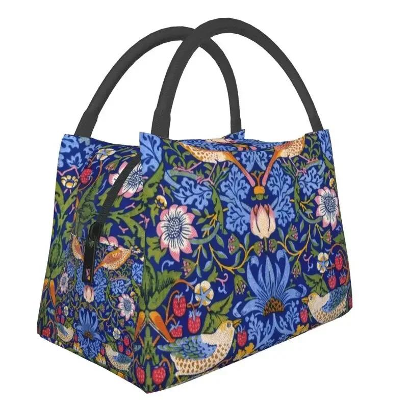 William Morris Insulated Lunch Bag for Women Portable Snakeshead Cooler Thermal Lunch Box Beach Camping Travel Shoulder Bag