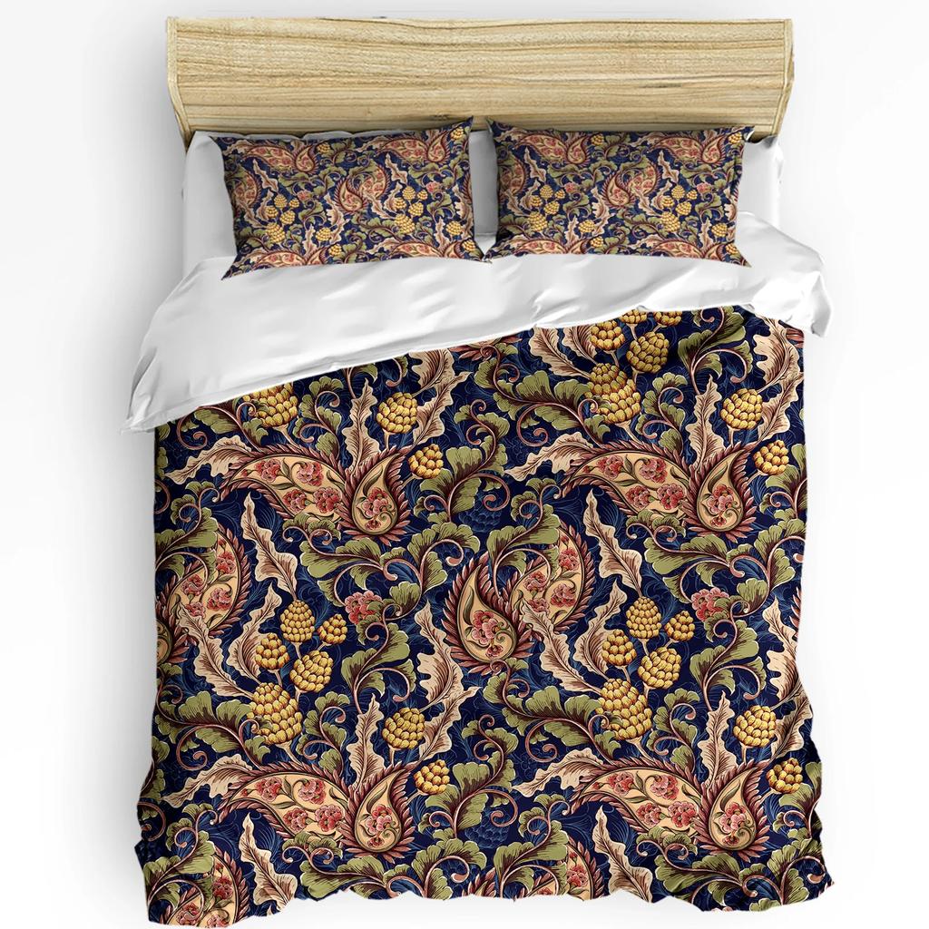 Black White Paisley Flower Duvet Cover Bed Bedding Set Home Textile Quilt Cover Pillowcases Bedroom Double Bedding Set No Sheet