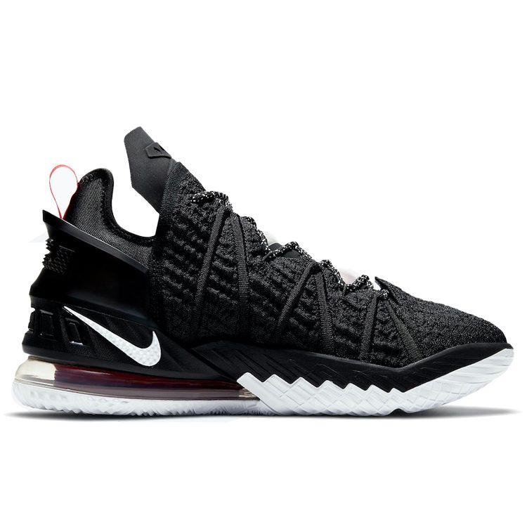 Nike Lebron 18 James Comfortable Round Toe Textile, Synthetic Leather Cushioning Slip Resistant Abrasion Resistant CQ9283-001