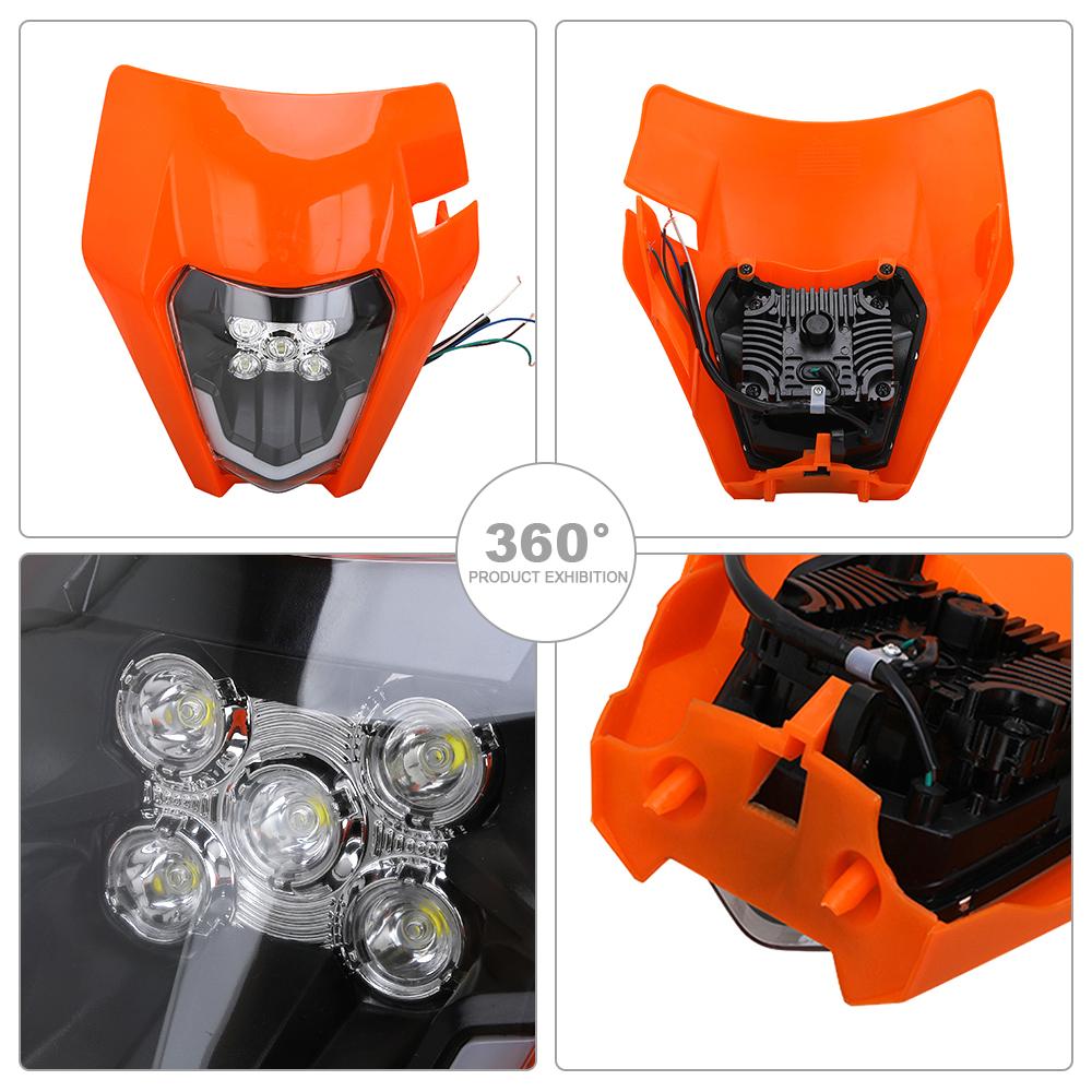 Motorcycle LED Headlight Headlamp Universal Head Light For KTM EXC EXCF SX SXF XC XCF XCW XCFW Dirt Bike Enduro