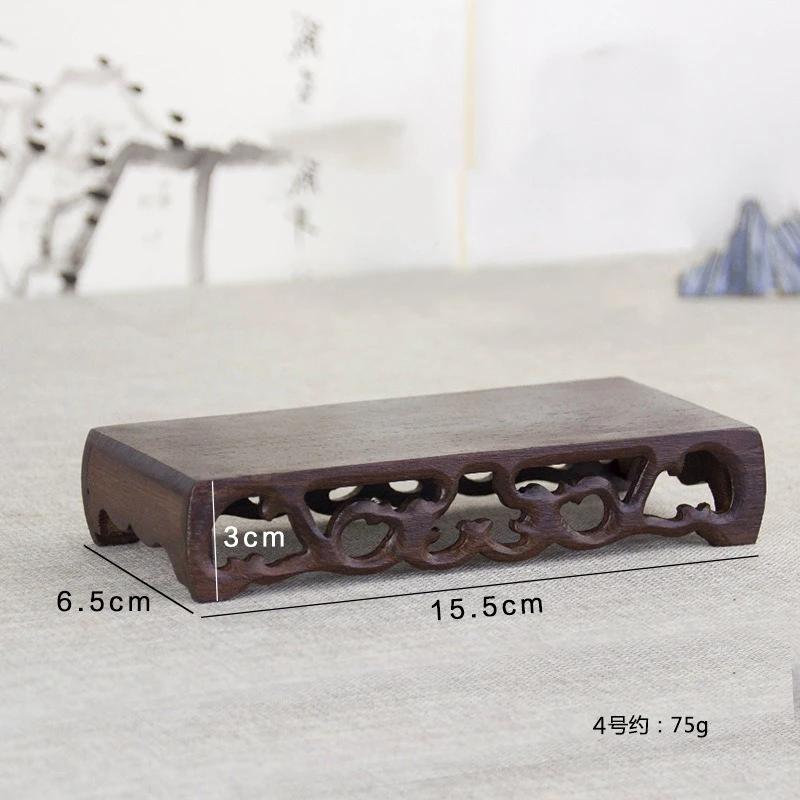 Vintage Wooden Tea Tray Rectangle Teapot Vase Display Stand Bonsai Statues Stone Pedestal Display Pedestal Flowerpot Home Decor