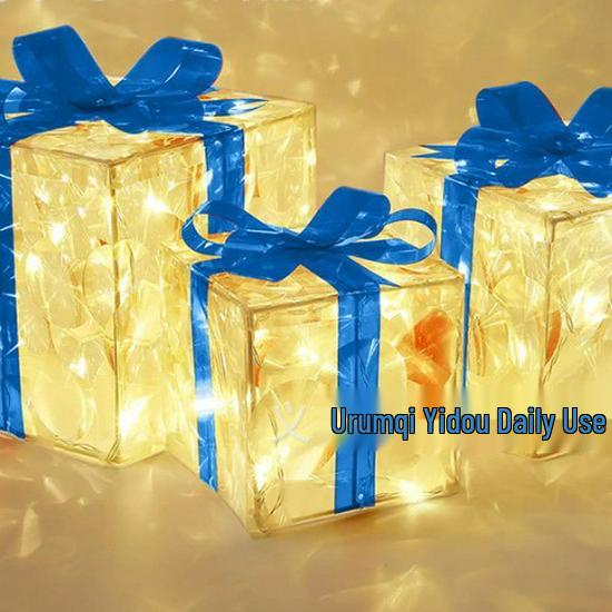 Luminous Cat Eye Christmas Gift Box Decoration for Shopping Malls