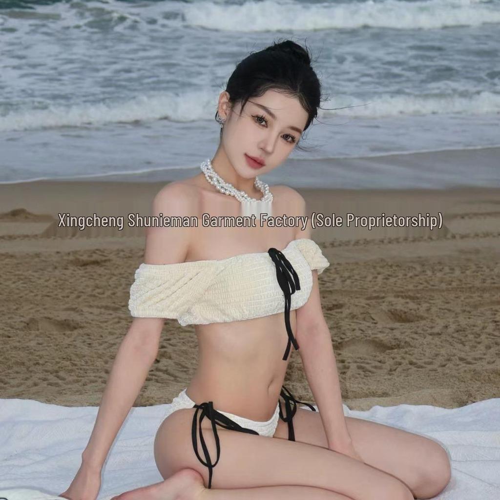 High-End Color Block Slimming Bikini for Women - Ins Style Pure Desire Swimsuit