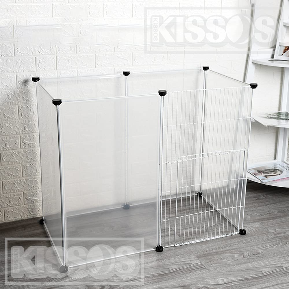 

Клітка/Крутний вольєр для домашніх тварин з напівпрозорими панелями, Легке складання, Легкий для собак, кішок та кроликів (Набір з 6 шт. з входом)