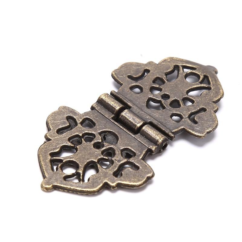 3 Teile/satz Hohle Blume Scharnier Vintage Bronze Farbe Holz Box Scharnier Zink-legierung Schrank Hardware Antike Scharniere Möbel Zubehör