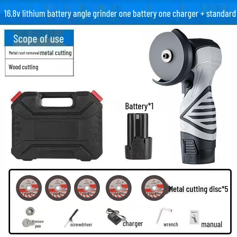 ZHANDUO Cordless Lithium Angle Grinder CN Plug (adapter Included)