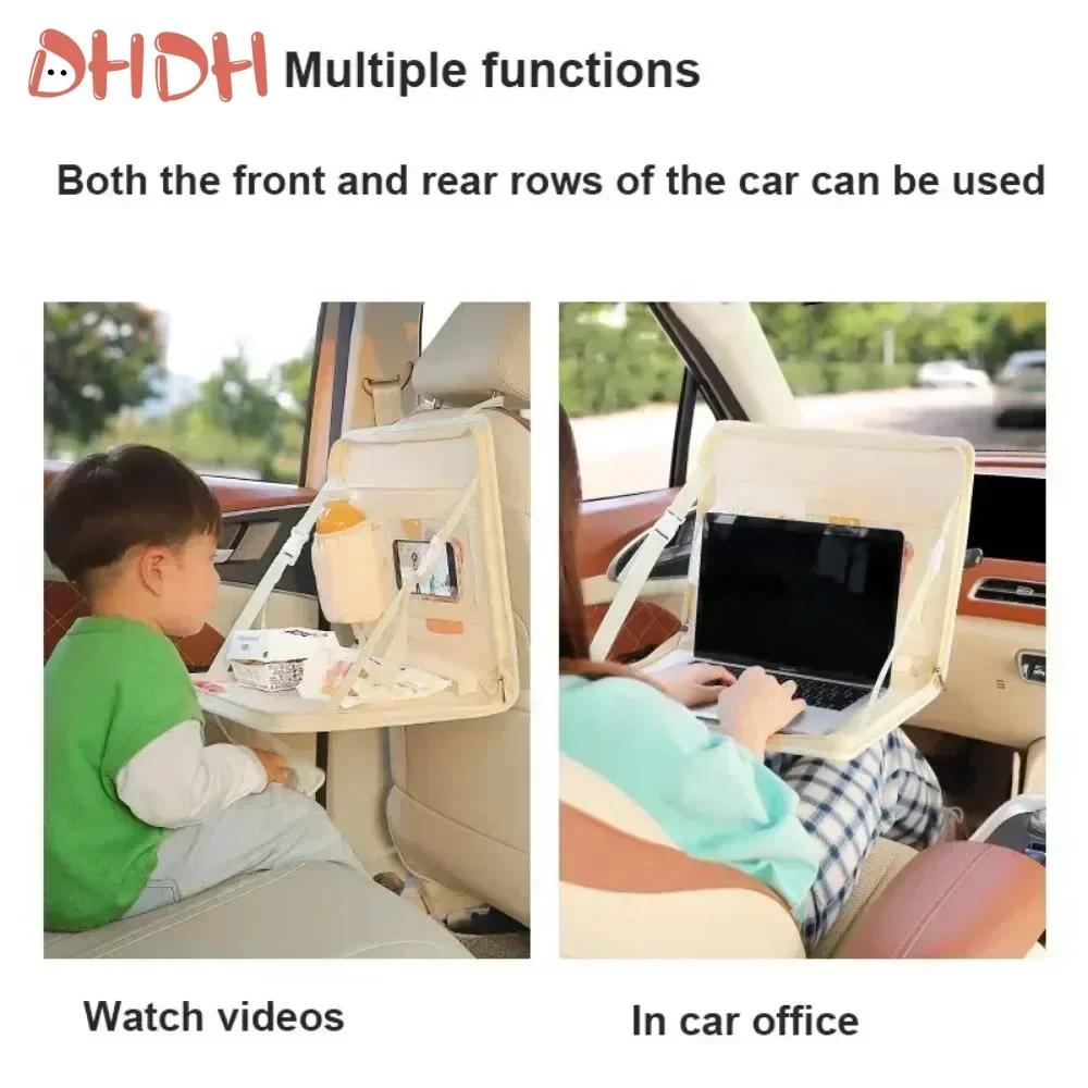 Multifunctional Car Work Table Folding Storage Bag Car Backseat Tray Table Steering Wheel Laptop Desk Car Organizer Food Trays