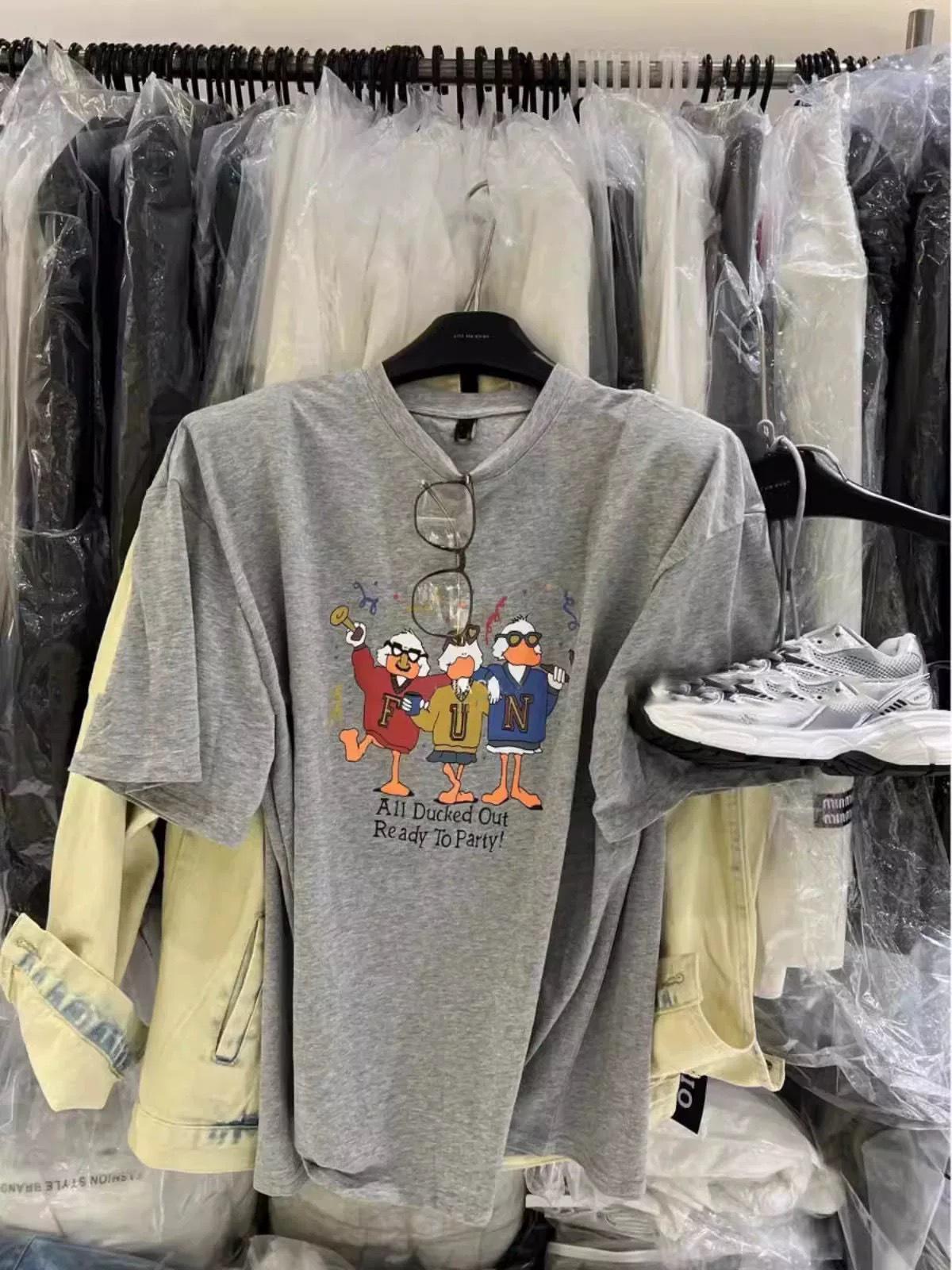

Plus Size Cute Cartoon Cotton T-Shirt for Women - Trendy and Comfortable Summer Short Sleeve M