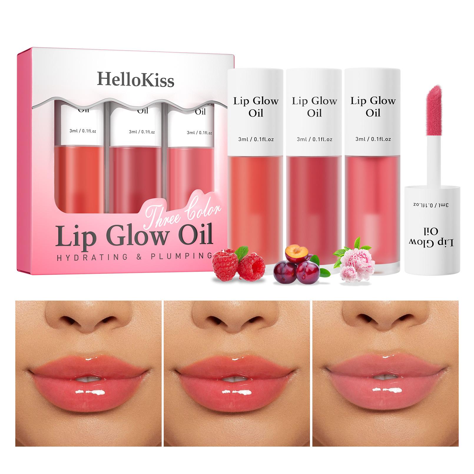 3pcs Fruity Lip Gloss Lip Oil Nourishing Moisturizing Improve Lip Dryness Cracking Peeling Lip Base Tootsie Lip Oil Clear Lip Oil Lip Balm A