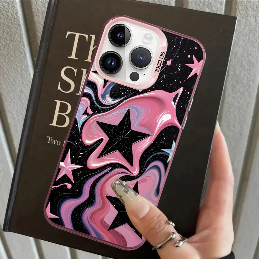 Star Pattern Art Case for iPhone 17 Pro Max XS 11 13 Pro 12 XR 15 Plus 16 Air 14 Back Phone Cover