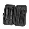 All Black 8-Piece Manicure Set: Nail Clippers, Cuticle Nipper, File