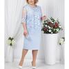 Lace Patchwork Two-Piece Set for Plus Size Women, Long Sleeve Evening Gown/Formal Dress