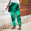 Women Abstract Printing Pants Lace Up Elastic Waist Loose  Trousers Casual Long Pants Trousers with Pockets