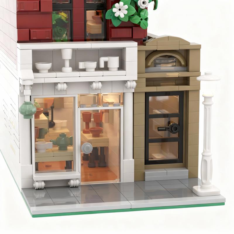 15521PCS MOC Street View City Townhouse Collection Model Custom Building Blocks Architecture DIY Assembly Display Gift Blocks