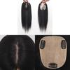 10 Zoll Dunkelbrauner Clip-in Echthaar Kronen-Topper, Seidenbasis Haar-Topper Mit Natürlichem Kopfhauteffekt Für Frauen