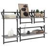 4 Piece Wall Shelf Set with Rods Grey Sonoma Engineered Wood
