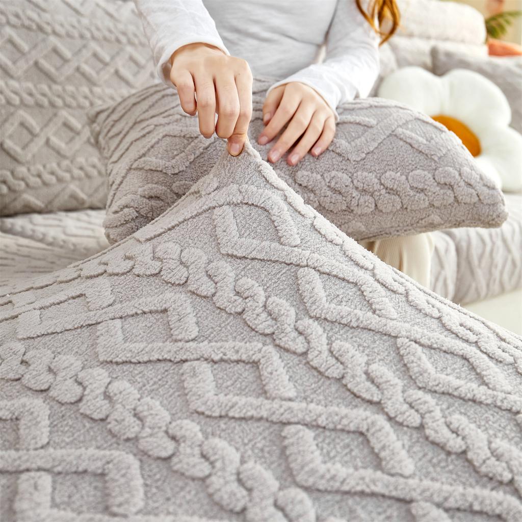 1pc Stretch Universal Sofa Cover Couch Cover For Pets,Velvet Sectional Couch Cover (Pillowcase, Backrest Need Bought Separately)