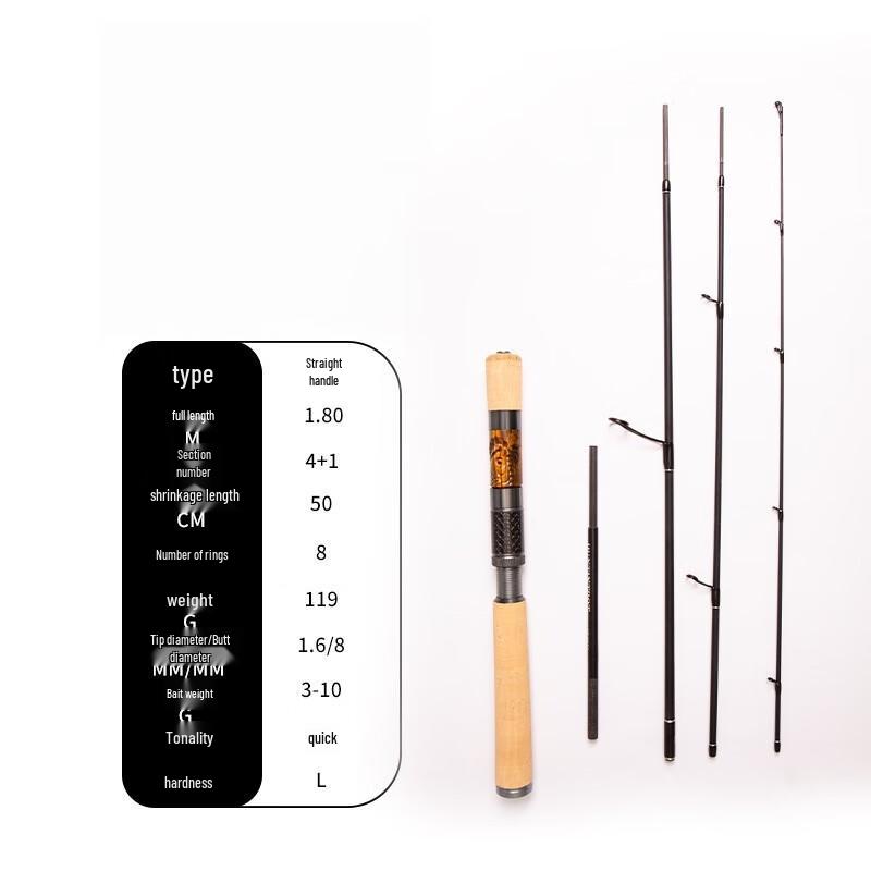 Oeny Portable 5-Section Carbon Fiber Lure Rod with Pistol Grip