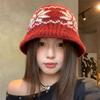 Printed Jacquard Pattern Beanies Warm Printing Knit Cap Snowflake Jacquard Knitted Hat  Autumn