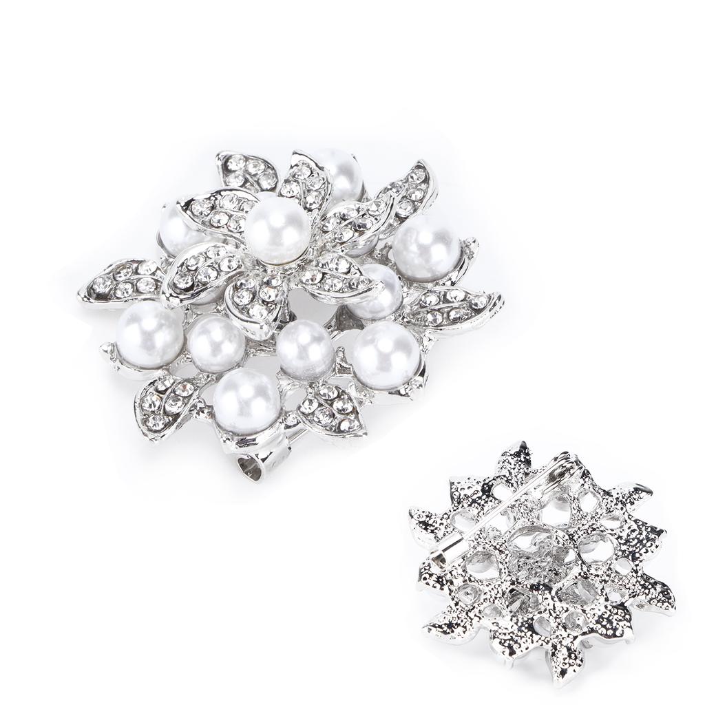 Brooch Flower Pearl Alloy Fashion for Exquisite Present Cloth Decorations