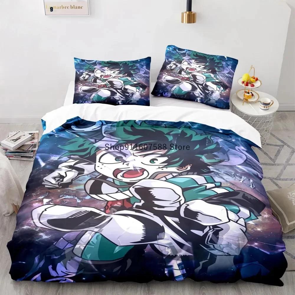 New Anime My Hero Academy Bedding Set Anime Characters Duvet Cover Set 3D Quilt Bed Set Queen King Size Boys Home Textile