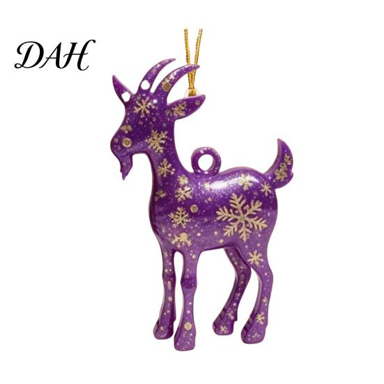 Acrylic Festive Hanging Pendants 2D Goat Christmas Tree Ornament, Zodiac Pendant with Gold String, Year Red Gradient Decor of The Ornament 2027,