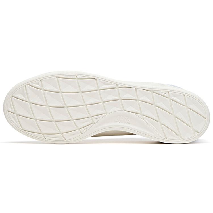 Anta Synthetic Leather Slip Resistant Abrasion Resistant Low Top Skateboard Shoes Men's White Blue 912048016-7