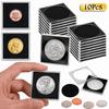 10pcs Plastic Coin Storage Box Square Coin Holder Display Case Coin Capsule Holder Coins Medals