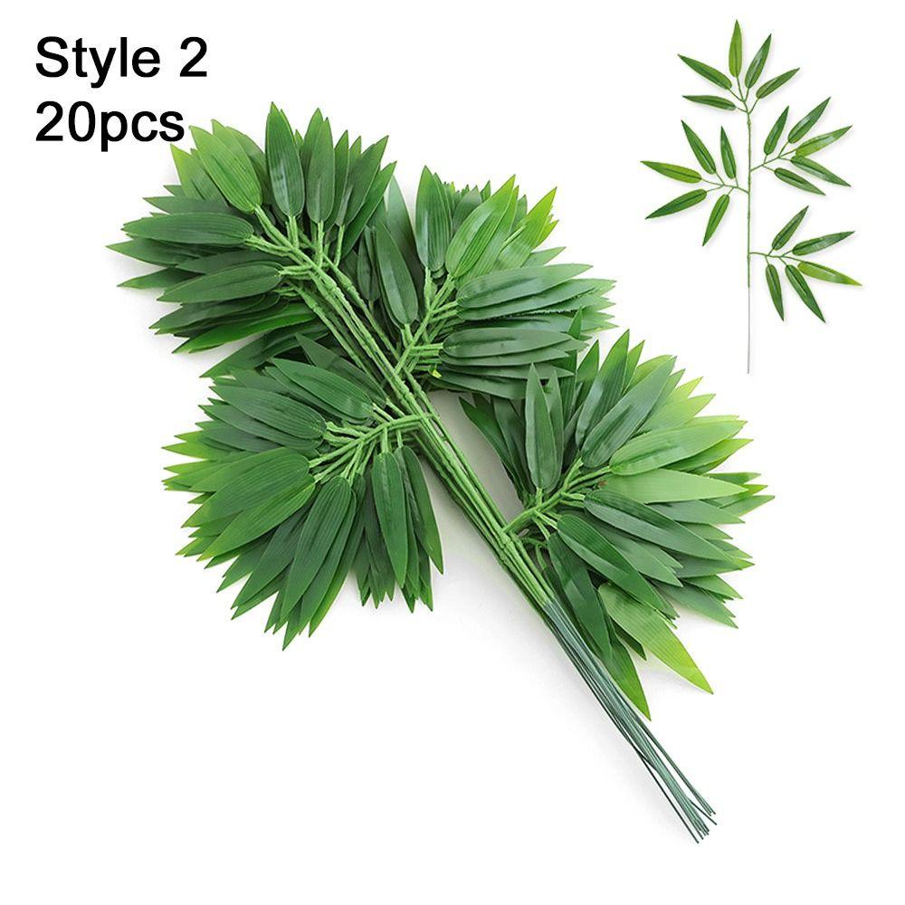 20pcs/lot Durable Simulation Home Decorations Bamboo Leaf Branches Plant Leaves Silk Cloth
