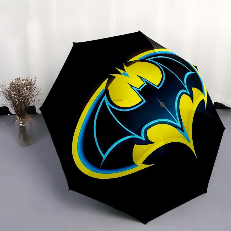 1pc Batman Symbol Sticker Umbrella with Plastic Handle,Suitable for All Seasons Travel Outdoor Multi-functional UmbrellaDCS157