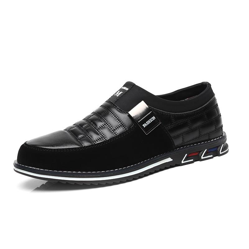 Plus Size Men's Vintage Color Block Slip on Loafers Comfortable Anti-Slip Rubber Sole Durable Walking Shoes