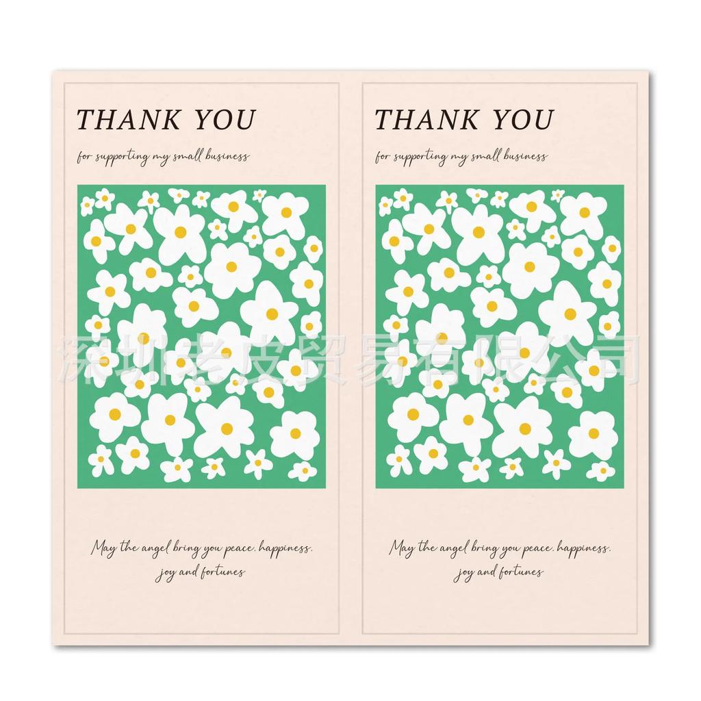 50pcs Flower Thank You Stickers Seal Labels For Gift Or Commodity Decor Stickers Small Business Packaging Sealing Stickers