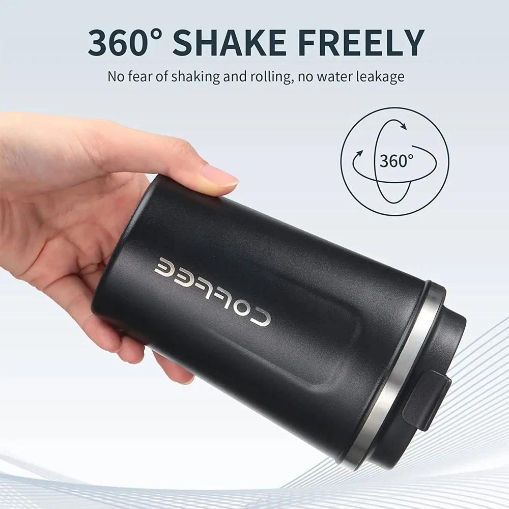 380ML/510ML Travel Coffee Mug Car Vacuum Flasks Stainless Steel Thermal Mug Leakproof Tea Coffee Cup  Portable Insulated Bottles