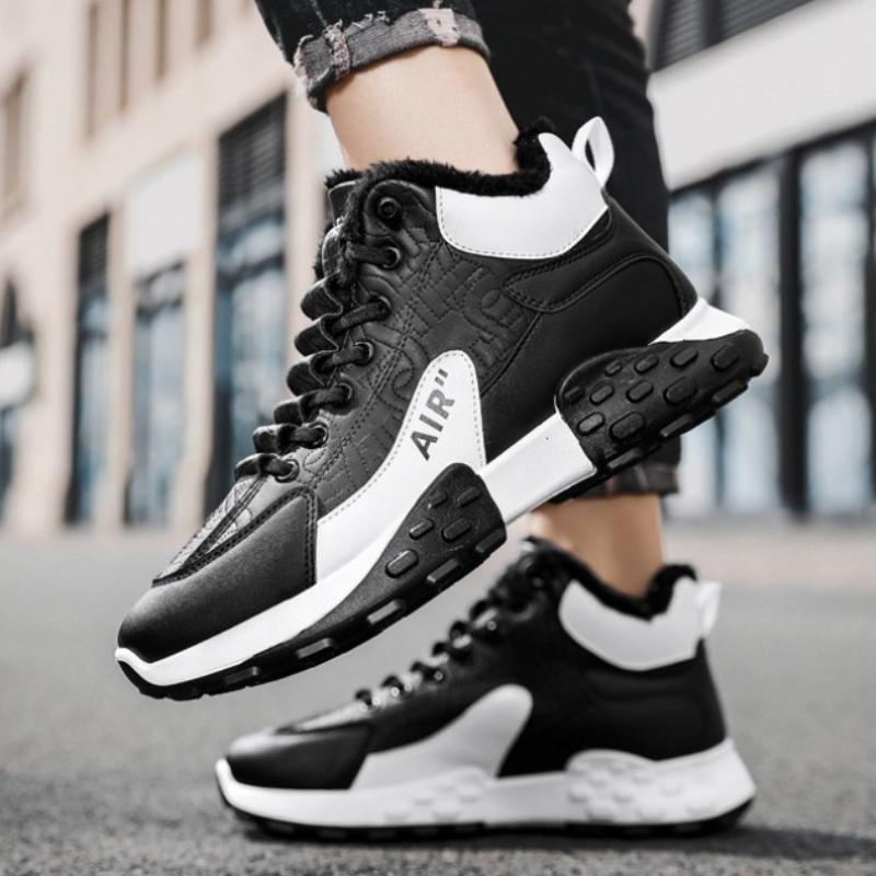Fashionable Casual Comfort Running Flats High Top Snow Boots Men Platform Warm Cotton Shoes Male Thick Sneakers Winter Shoes