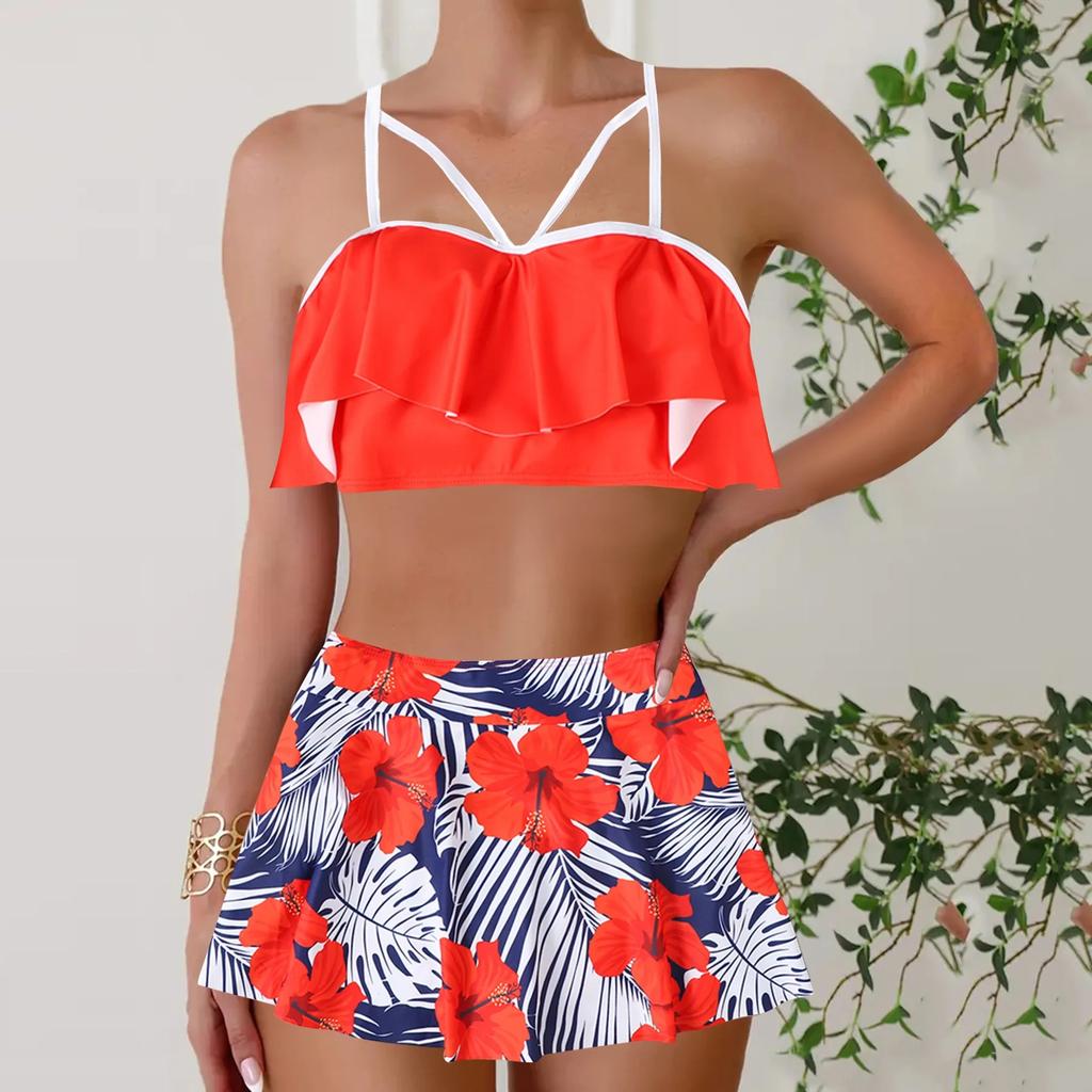 Kolorowy Zestaw Bikini Trójkątne Oddzielny Duży Rozmiar Kostium Kąpielowy Damska Modna Odzież Kąpielowa Codzienna Wygodna Odzież Plażowa