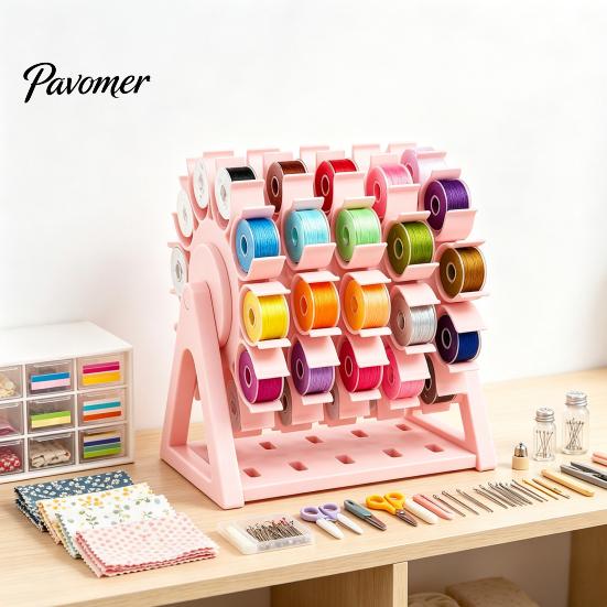 Thread Rack for Embroidery Rotating Sewing Organizer, 60 Spools Capacity 360 Degree Swivel Organizing Tool Quilting Storage Rack, Holder Room