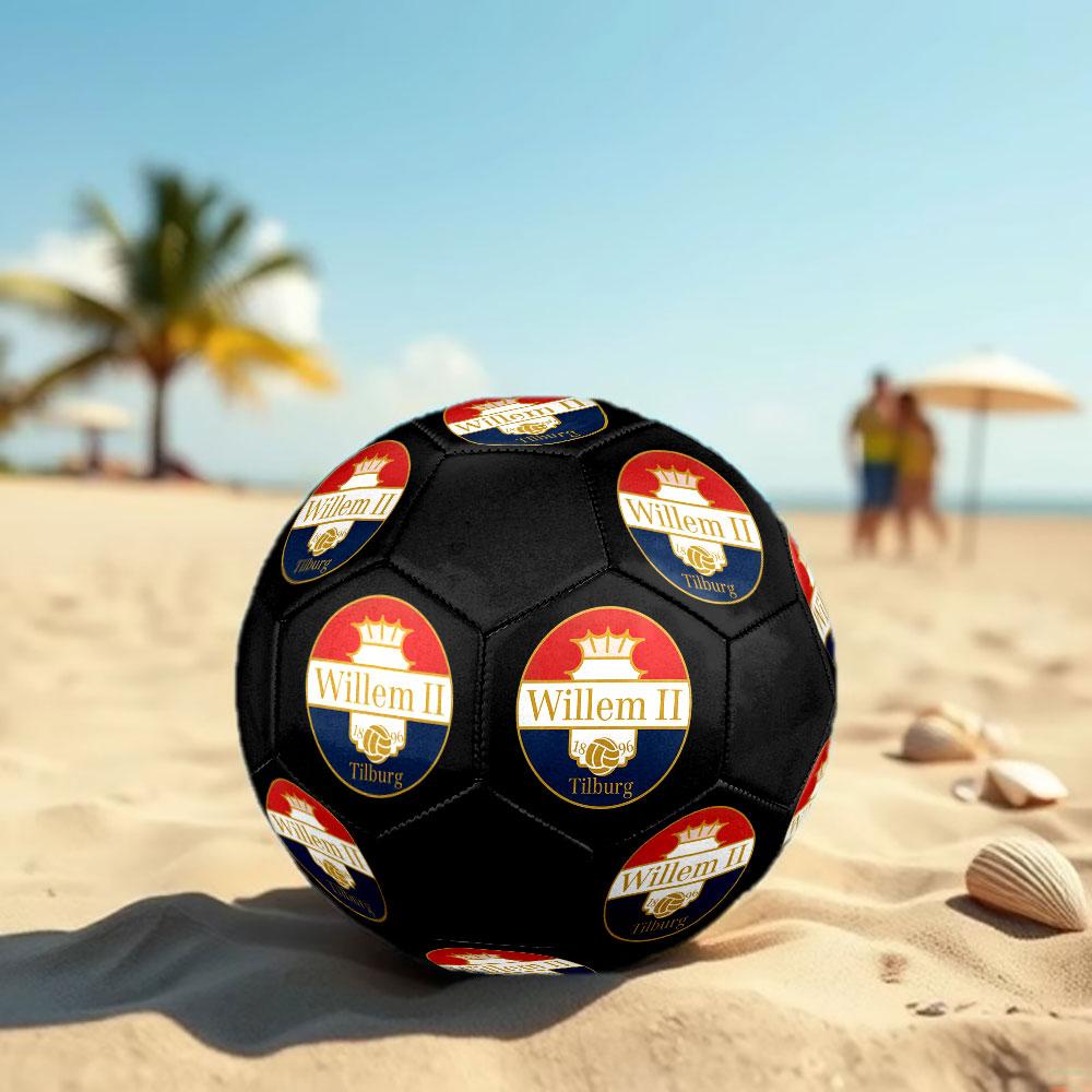 Willem II Tilburg Size 5 Soccer Ball, Machine-Stitched PVC, Durable & High Bounce, All Ages Fit, Fan Merchandise, Matches & Outdoor Use.