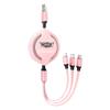 3 In1 Retractable Fast Charge Data Cable USB Android Type-C IPhone Car Accessories For Cadillac XT5 XTS CTS BLS SLS DTS SRX Escalade Tiburon Deville