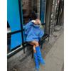 Autumn Winter Oversized Solid Color Thick Knit Turtleneck Split Sweater for Women European American Crossbody Casual Knit Top