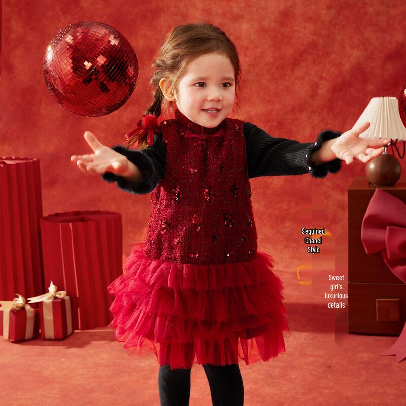 LUSON Baby Girls Sequin Princess Sleeveless Dress