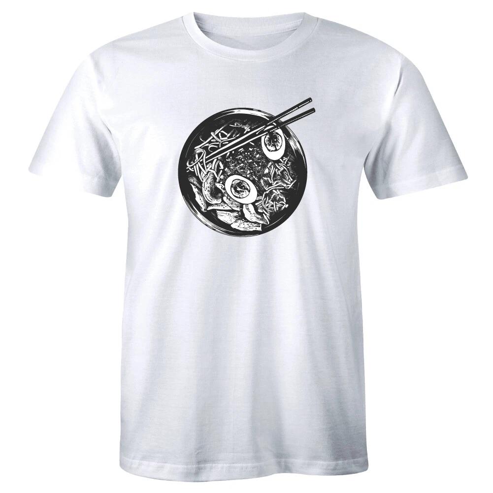 

Ramen Noodle Soup Lover Men s T-Shirt Asian Food with Meat Vegetables Egg L