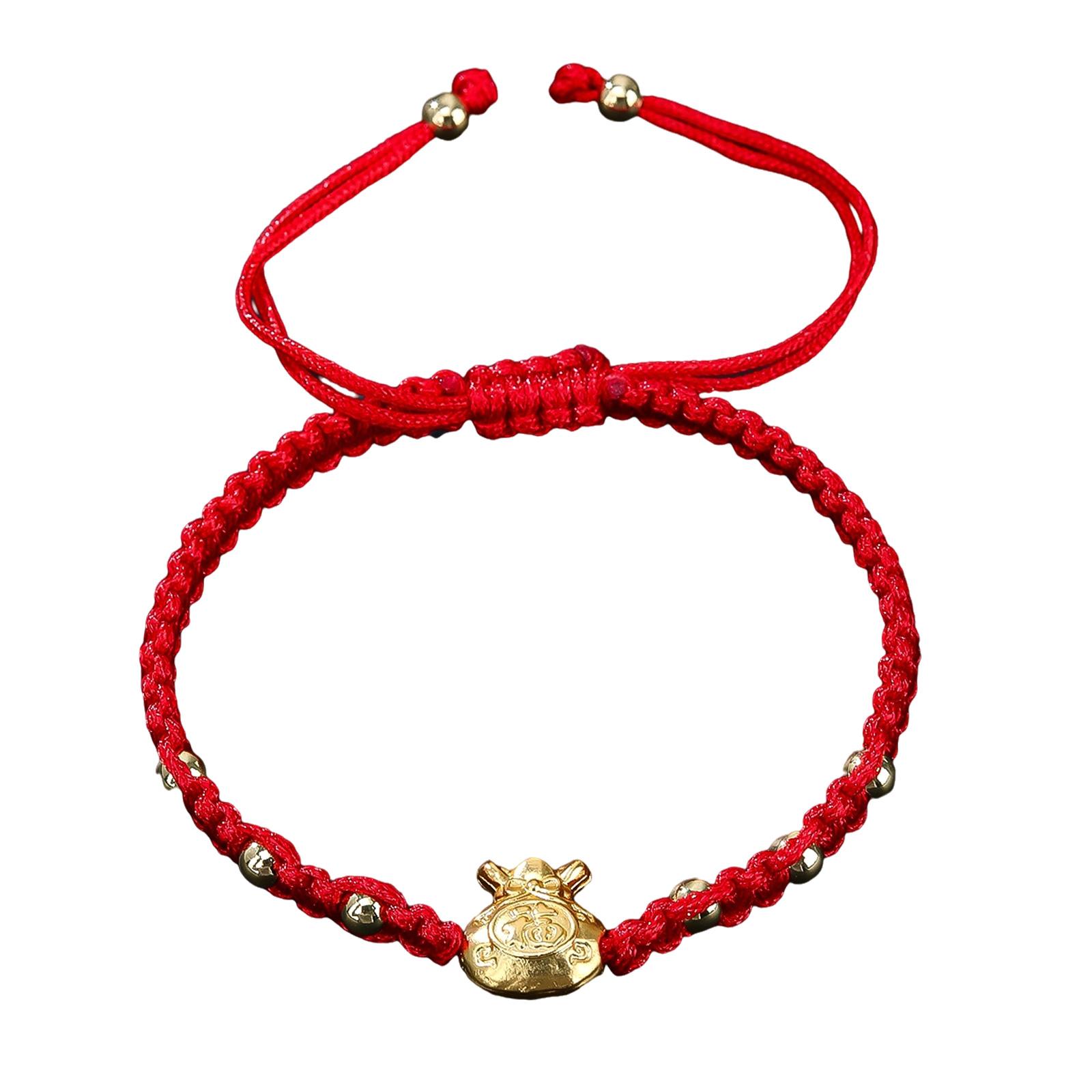 

Lucky Charm Red String Bracelet Adjustable Size With Red Agate and Bells for Festive Occasions 1